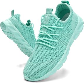 2022 Summer men's casual shoes light sneaker white large size outdoor breathable mesh fashion sports black running tennis shoes (Color: Green, Shoe Size: 43)