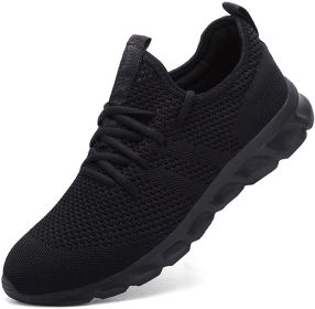 2022 Summer men's casual shoes light sneaker white large size outdoor breathable mesh fashion sports black running tennis shoes (Color: Black, Shoe Size: 37)