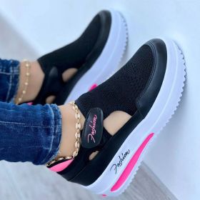 Womens Sneakers Casual Shoes Ladies Running Shoes Female Platform Shoes Mesh Breathable Comfort Women Sport Shoes Tennis (Color: Black, Shoe Size: 43)