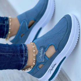 Womens Sneakers Casual Shoes Ladies Running Shoes Female Platform Shoes Mesh Breathable Comfort Women Sport Shoes Tennis (Color: Blue, Shoe Size: 36)