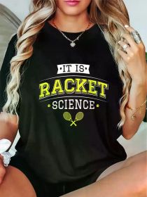 Fashion Tshirt It'S Racket Science - Funny Tennis Lover & T-Shirt (Color: Black, size: XXL)